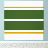 Twin Athletic Forest Green Racing Stripes op wit Canvas Afdruk (Insitu (Houten vloer))