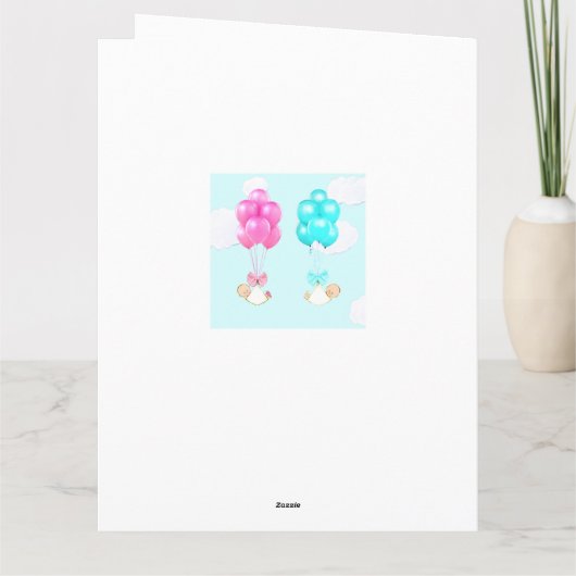 Twin Babies Congrats Kaart (Achterkant)