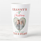 Twin Babies Merrier 1e Kerstmis Grootouder Gift Latte Mok (Voorkant)