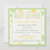 Twin Babies Mint Yellow Stip Baby shower Kaart (Achterkant)