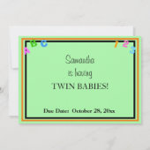 Twin Babies Pompoen Baby shower ABC 123 Kaart (Achterkant)