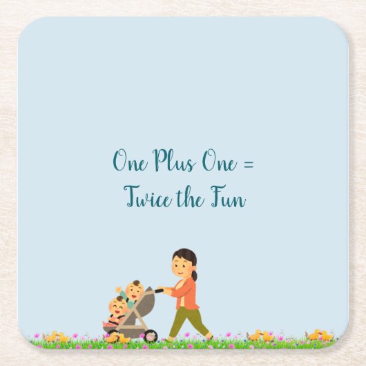 Twin Babies Voorjaarsdouche Kartonnen Onderzetters (Voorkant)