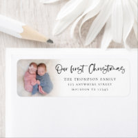 Twin Baby 1e Kerstmis Fotonaam Retouradres