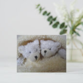 Twin baby-aankondiging - beren in een deken aankondigingskaart (Staand voorkant)