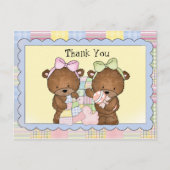 Twin Baby bedankt briefkaart (Voorkant)