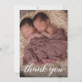 Twin Baby Birth Announding Dank u Aankondiging (Voorkant)