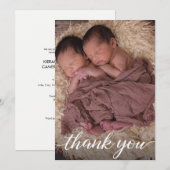 Twin Baby Birth Announding Dank u Aankondiging (Voorkant / Achterkant)