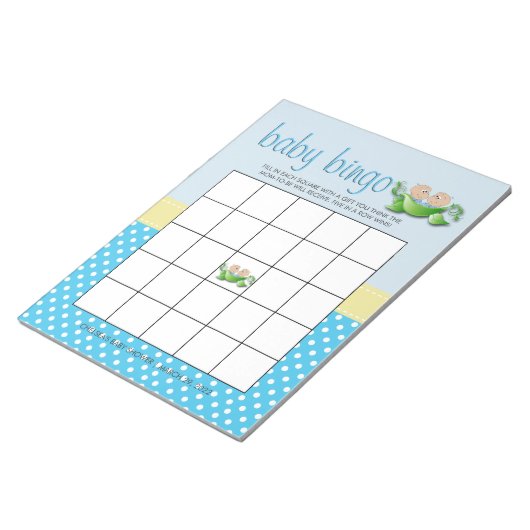 Twin Baby Boy Shower Baby shower Game Notitieblok (Schuin)