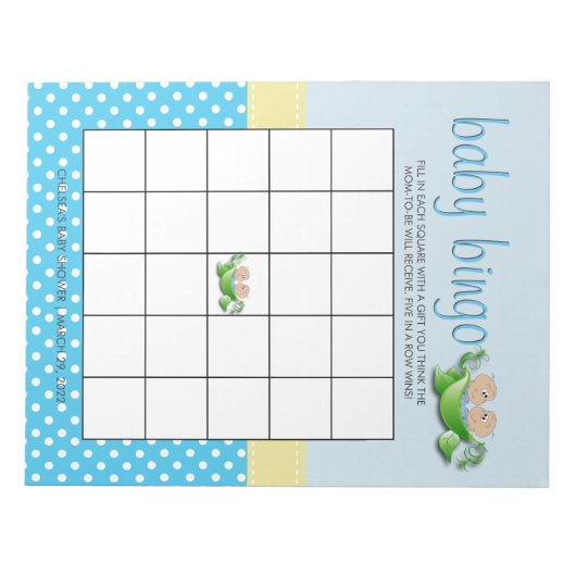 Twin Baby Boy Shower Baby shower Game Notitieblok (Voorkant)