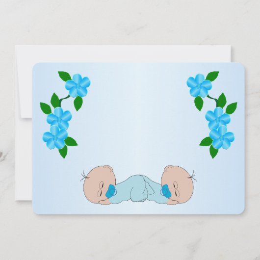 Twin Baby Boys Baby Shower Kaart (Achterkant)