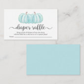 Twin Baby Boys Blauwe Pompoen Luier Raffle Douche Informatiekaartje (Voorkant / Achterkant)