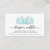 Twin Baby Boys Blauwe Pompoen Luier Raffle Douche Informatiekaartje (Voorkant)