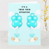 Twin Baby Boys-congraties Kaart (Gele Bloem)