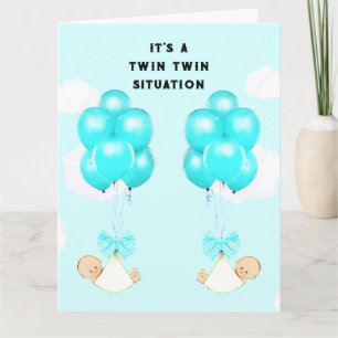 Twin Baby Boys-congraties Kaart