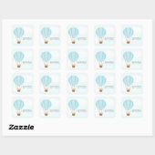 Twin Baby Boys in Balloon Baby shower Vierkante Sticker (Vel)