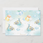 Twin Baby Boys Olifant Baby shower Sprinkle Bedankkaart (Achterkant)