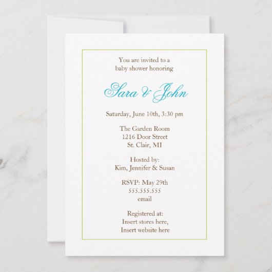 Twin Baby Boys Shower Invitation - Owl Family Kaart (Achterkant)