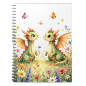 Twin Baby Dragons Fantasy Notitieboek (Voorkant)