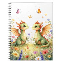 Twin Baby Dragons Fantasy Notitieboek