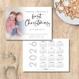 Twin Baby Eerste Kerstfoto 2024 Kalender Feestdagenkaart