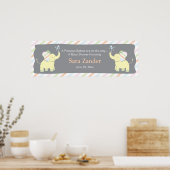 Twin Baby Elephants | Ping Banner Poster (Keuken)