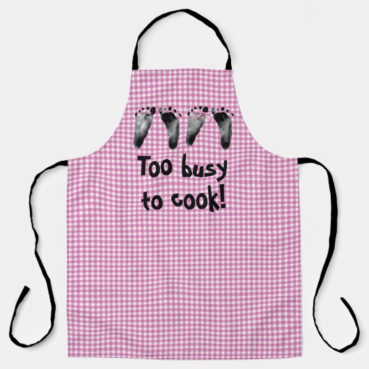 Twin Baby Footprints On Gingham Schort (Voorkant)