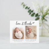 Twin baby foto geboorte aankondigingen liefde & be (Staand voorkant)