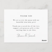 Twin baby foto geboorte aankondigingen liefde & be (Achterkant)