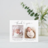 Twin baby foto geboorte aankondigingen modern (Staand voorkant)