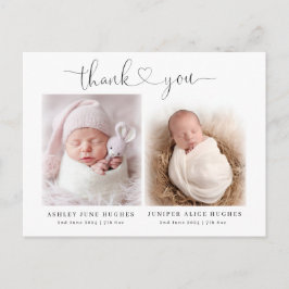 Twin baby foto geboorte aankondigingen modern