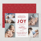 Twin Baby geboorteaankondiging Feestdagenkaart (Voorkant / Achterkant)