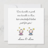 Twin Baby Gefeliciteerd met namen, Meisje & Jongen Kaart (Voorkant)
