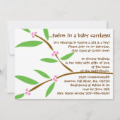 Twin Baby Girl and Boy Owl Baby shower Invitation Kaart (Achterkant)