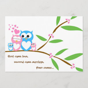 Twin Baby Girl and Boy Owl Baby shower Invitation Kaart