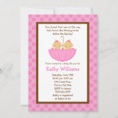 Twin Baby Girl Shower Kaart (Voorkant)