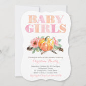 Twin Baby Girls pomkin Free Spirit Baby shower Kaart (Voorkant)