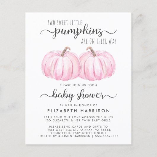 Twin Baby Girls pompoenschoen per post (Voorkant)