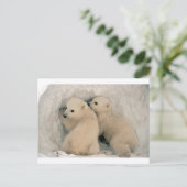 TWIN BABY IJSBEREN BRIEFKAART (Staand voorkant)
