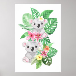 Twin Baby Koalas Poster