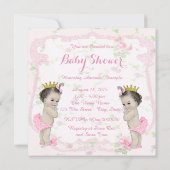 Twin Baby Meisje Douche Kaart (Achterkant)