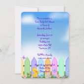 Twin Baby Meisje Douche Kaart (Achterkant)