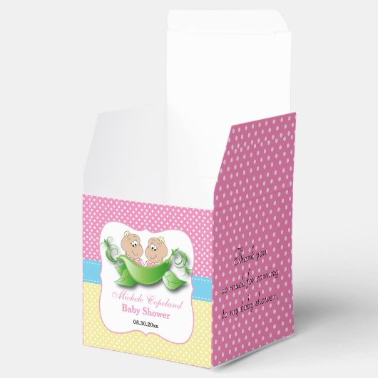 Twin Baby Meisje Douche - Twee Erwten In Een Pod Bedankdoosjes (Geopend)