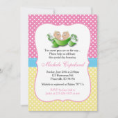 Twin Baby Meisje Douche - Twee Erwten In Een Pod Kaart (Voorkant)