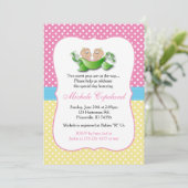 Twin Baby Meisje Douche - Twee Erwten In Een Pod Kaart (Staand voorkant)