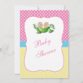 Twin Baby Meisje Douche - Twee Erwten In Een Pod Kaart (Achterkant)