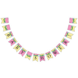 Twin Baby Meisje Douche - Twee Erwten In Een Pod Vlaggetjes