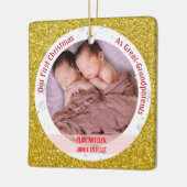 Twin Baby Meisjes 1e Kerstmis achter-grootouders F Keramisch Ornament (Links)