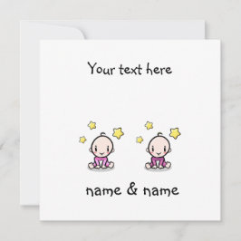 Twin Baby meisjes gefeliciteerd met namen, Kaart