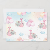 Twin Baby Meisjes Olifant Baby shower Sprinkle Bedankkaart (Achterkant)