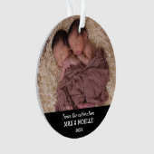 Twin Baby Photo | Eerste Kerstdag Ornament (voorkant)